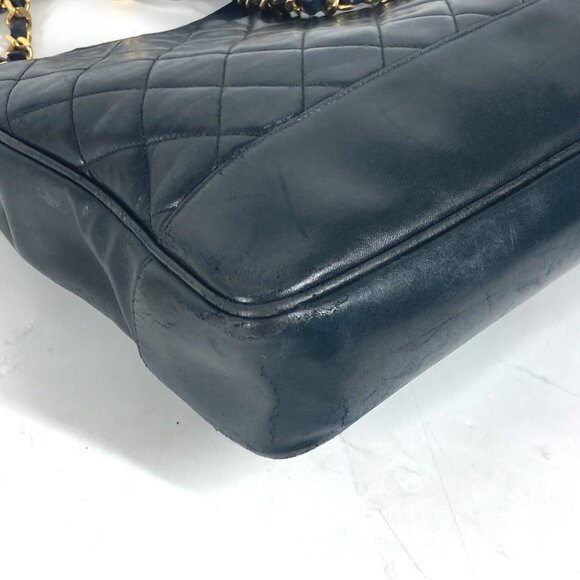 CHANEL Vintage Black Lambskin Leather Coco Mark Shoulder Bag - Picture 8 of 16